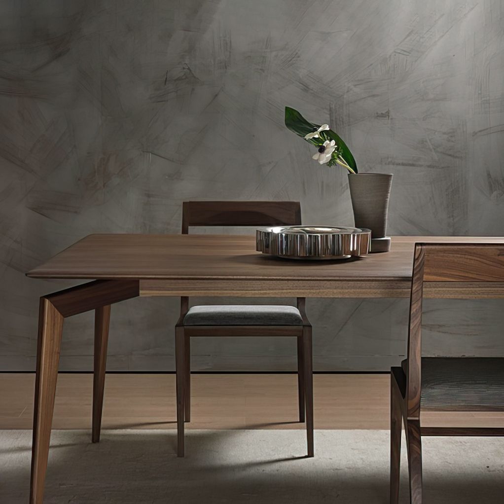 Matte Finish Rectangle Dining Table Modern Wooden Dinette Table