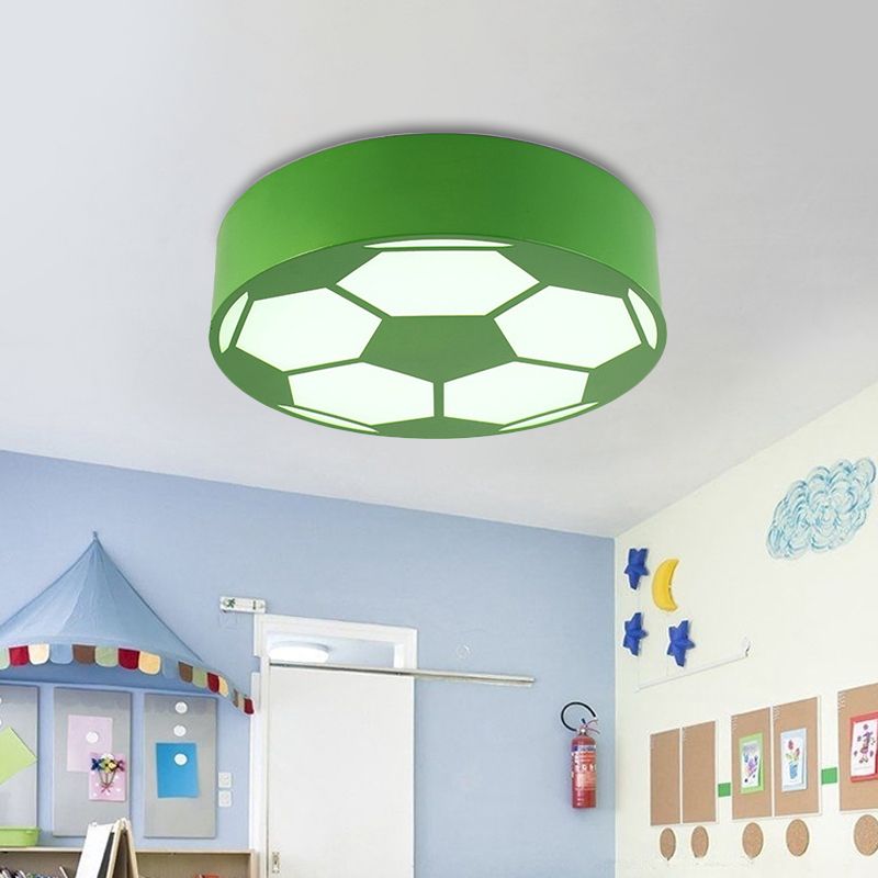 Lámpara de techo con tema deportivo, luz de montaje en techo de fútbol plana acrílica para dormitorio de niños