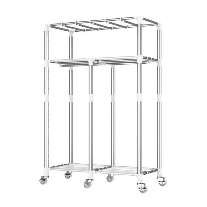 Modern Wardrobe Closet with Shelves Steel Wardrobe Cabinet with Legs