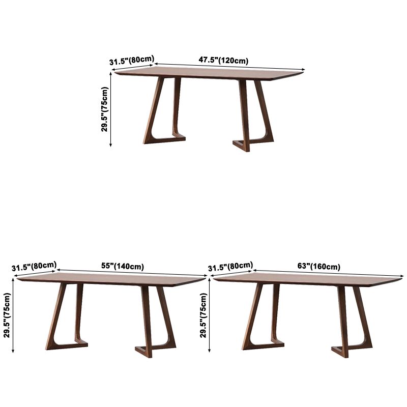 Round Wood Color Dining Table Solid Wood Table Modern with Double Pedestal