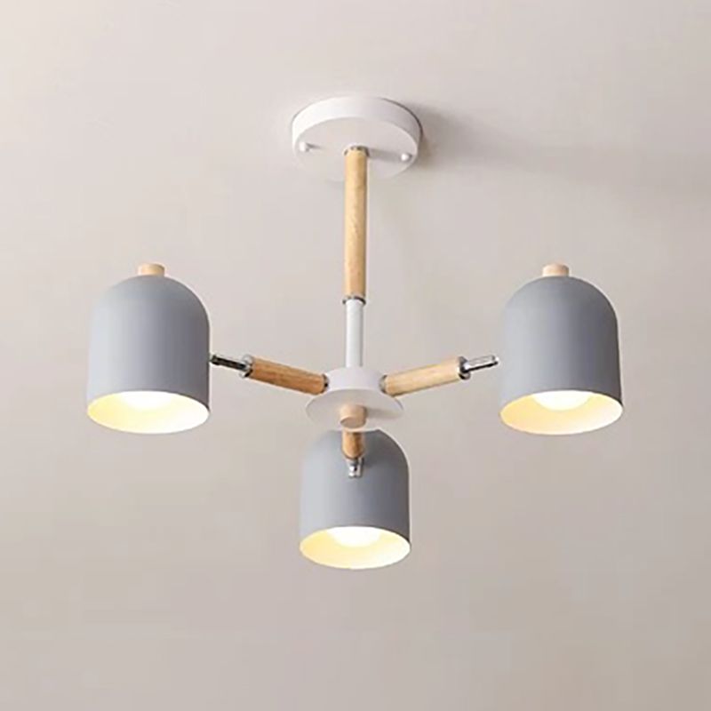 Lámpara colgante con cúpula de lámpara de lámpara de estilo macarrón con sombra de metal