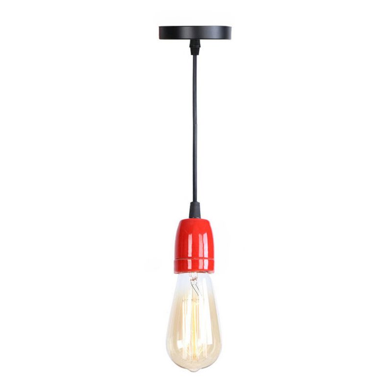 Single Bulb Ceramics Mini Hanging Light Macaroon Style Simplicity Pendant Lamp for Stairs Corridor
