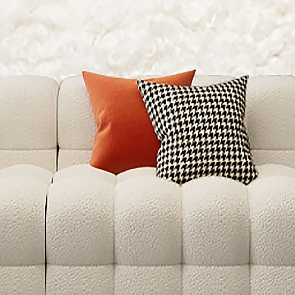 40" Wide Scandinavian Sofa Bed White Fabric Seating with Pillows