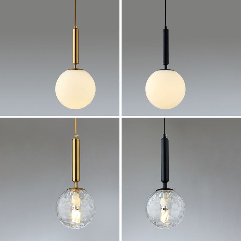 Luz de colgante de techo planeta Postmodern Glass Péndulo de dormitorio de 1 linda