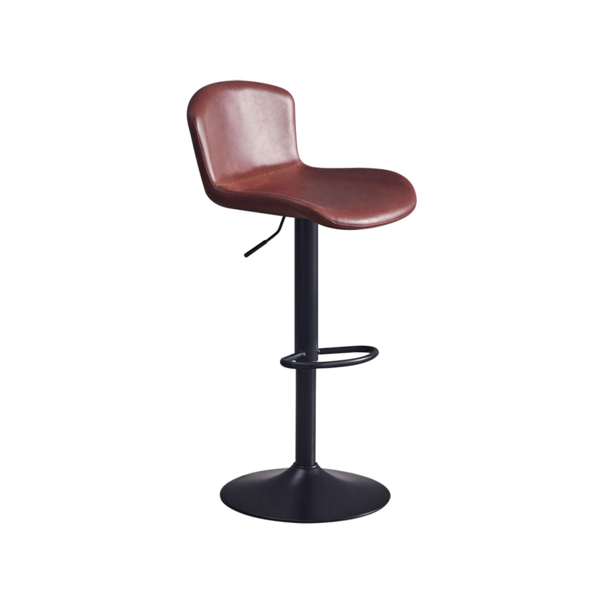 Contemporary Style Adjustable Upholstered Bar Stool with Metal Legs