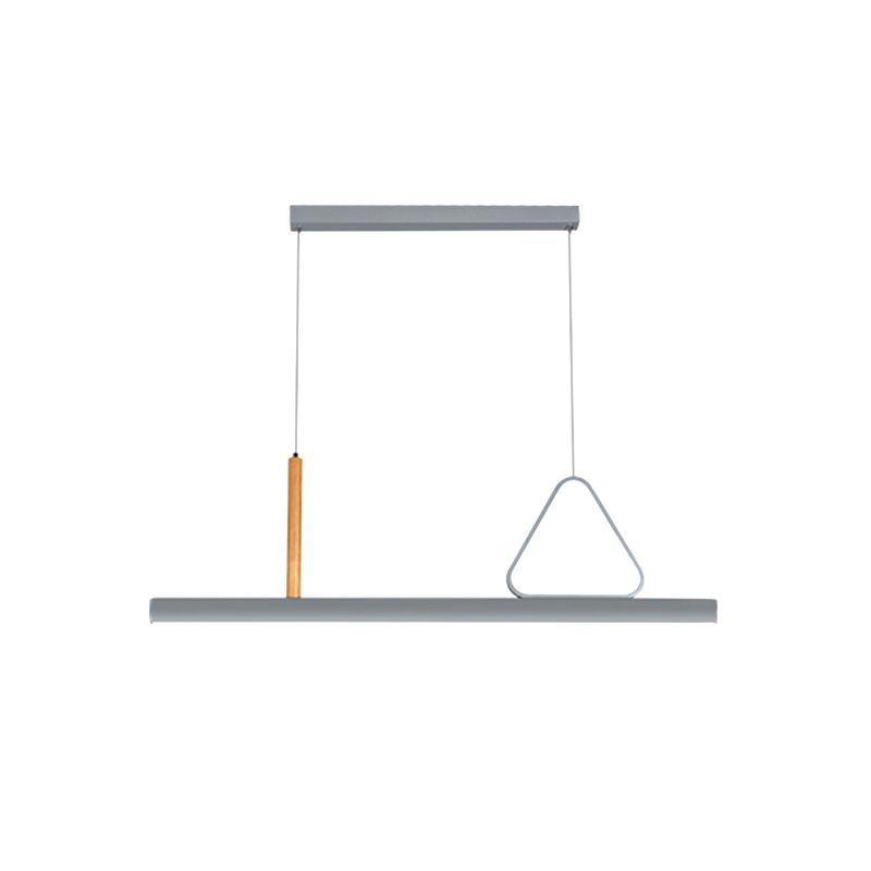 Sala de estar nueva iluminación moderna de isla LED lineal de metal lineal en gris