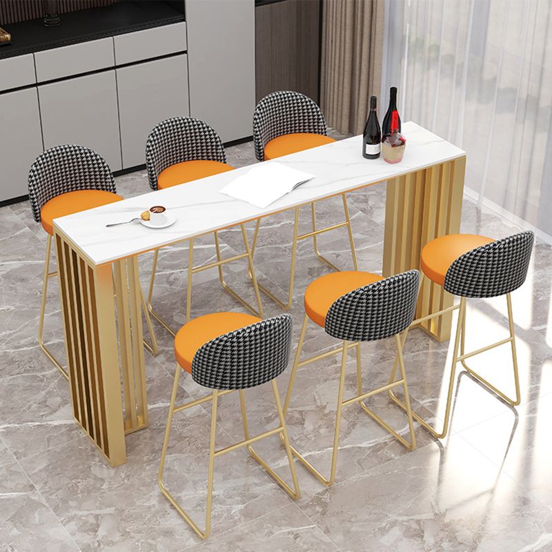 Rectangle Bar Table Bar Height Modern Pub Table for Indoor and Breakroom