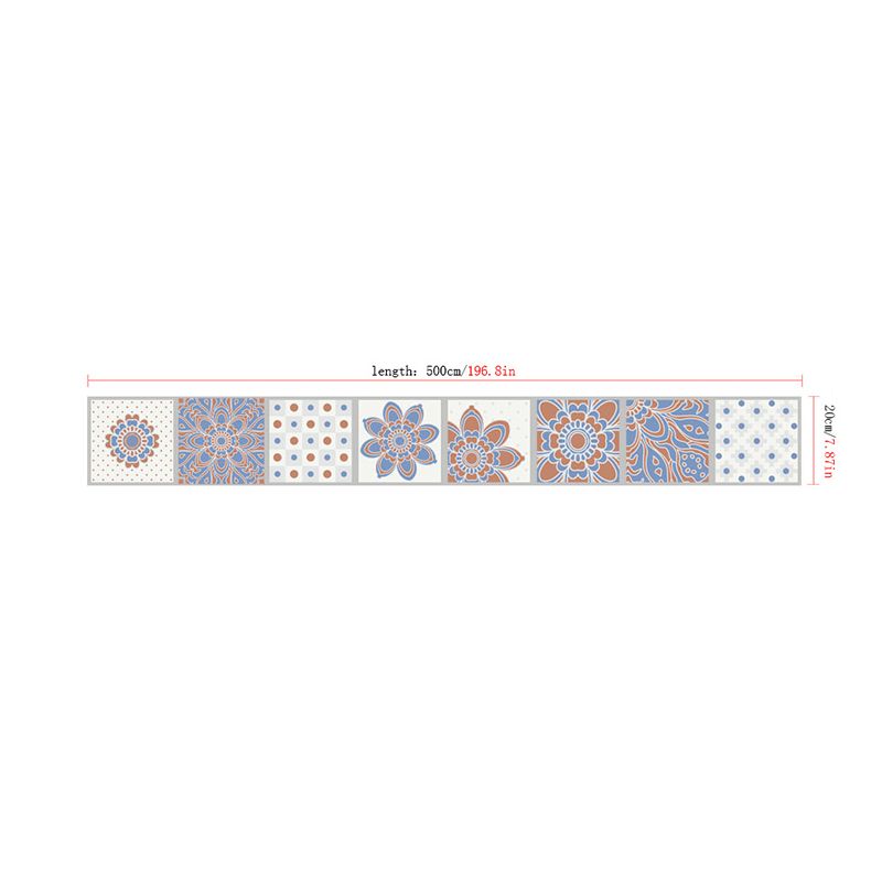 Flower and Dot Wallpaper Border Boho Peel and Stick Kitchen Backsplash Wall Art, 16.5' x 8"