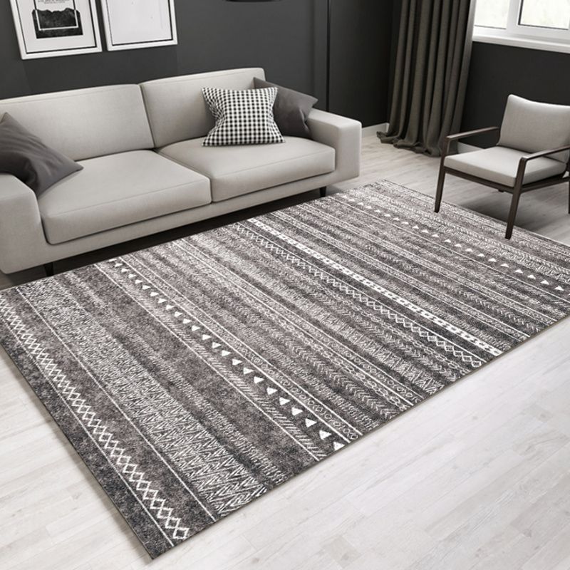 Boho-Chic Striped Rug Classical Reclaimed Area Rug Stain Resistant Area Carpet for Home Decoration