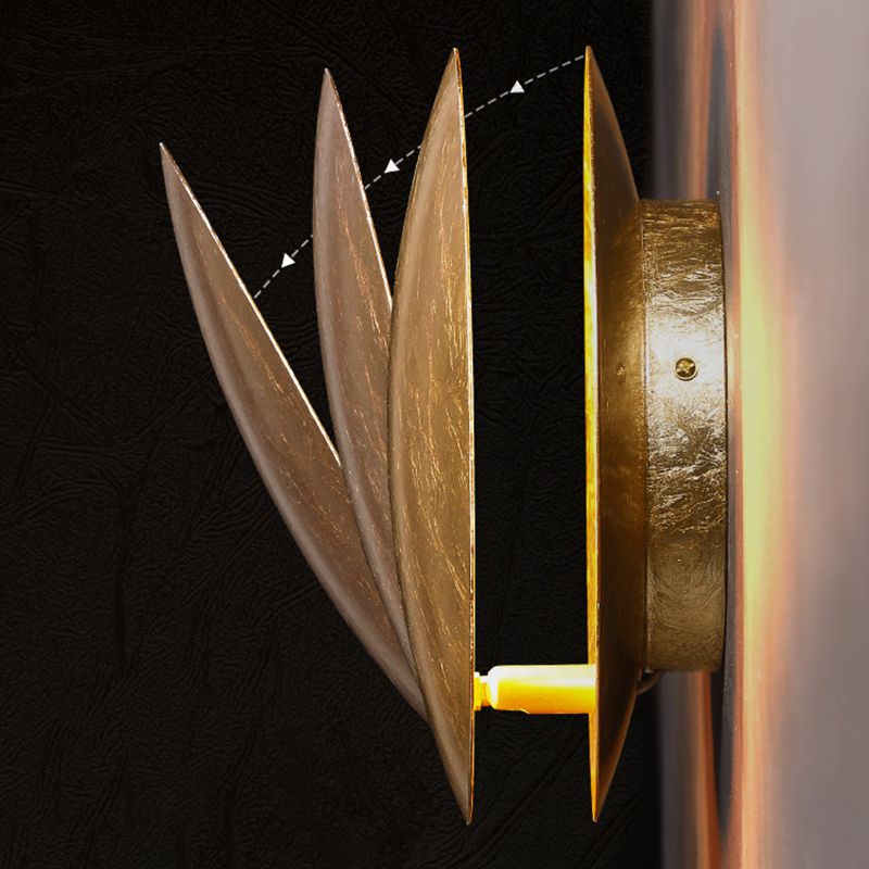 Rotatable LED Wall Sconce Post Modern Iron Round Wall Light in Gold