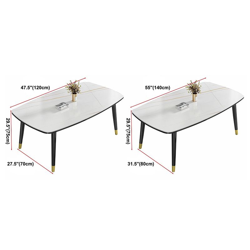 Modern Sintered Stone Top Kitchen Dining Table Rectangle Shape Dining Table with 4 Legs Base