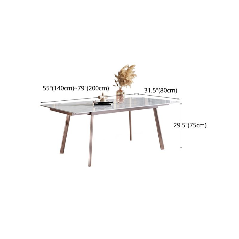 Modern Sintered Stone Top Dining Set Extendable 1/4/5/7 Pieces Dining Room Table Set