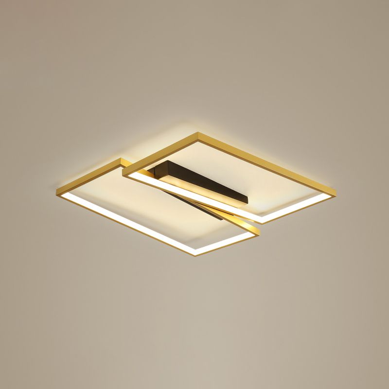 Gouden afwerking frame plafondverlichting armatuur eenvoud metalen LED inbouwlamp voor slaapkamer