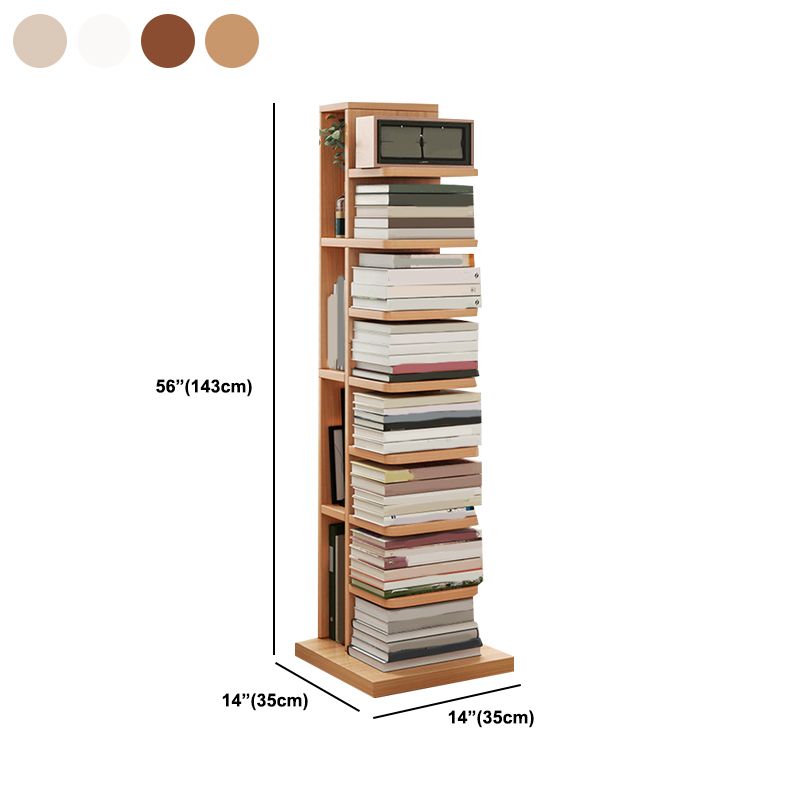 Modern Geometric Book Shelf with Rectangular Shelves Wood Bookcase