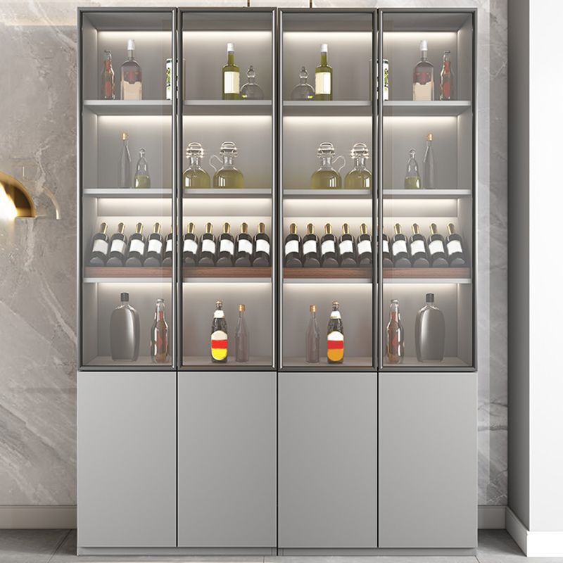 Contemporary Wood Display Stand Glass Doors Hutch Cabinet with Doors for Dining Room