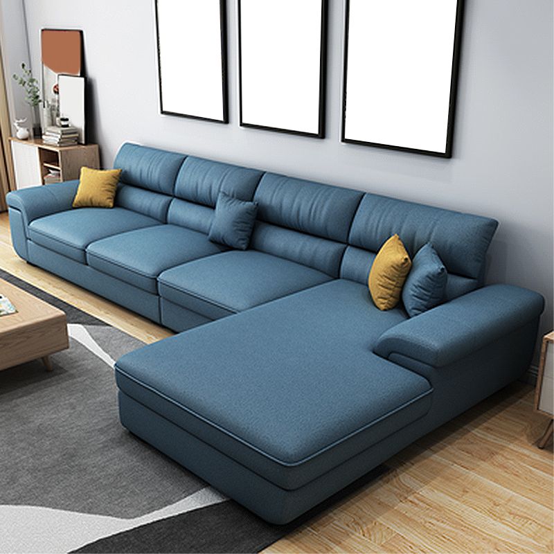L-Shape High Back Sectional Slipcovered Pillow Top ArmSofa and Chaise
