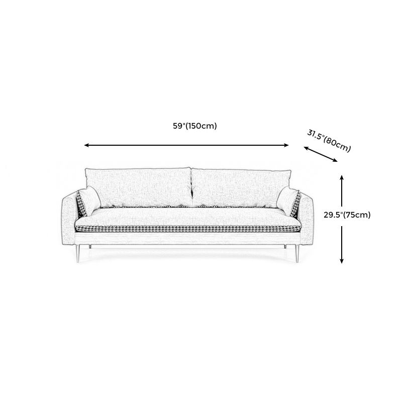 29.53" Scandinavian Linen Square Arm Loose Back Sofa for Apartment