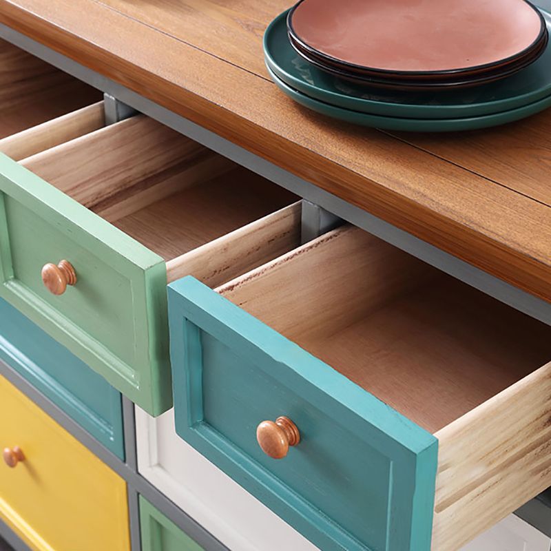 Traditional Solid Wood Chest Bedroom Storage Chest with Multi Drawers