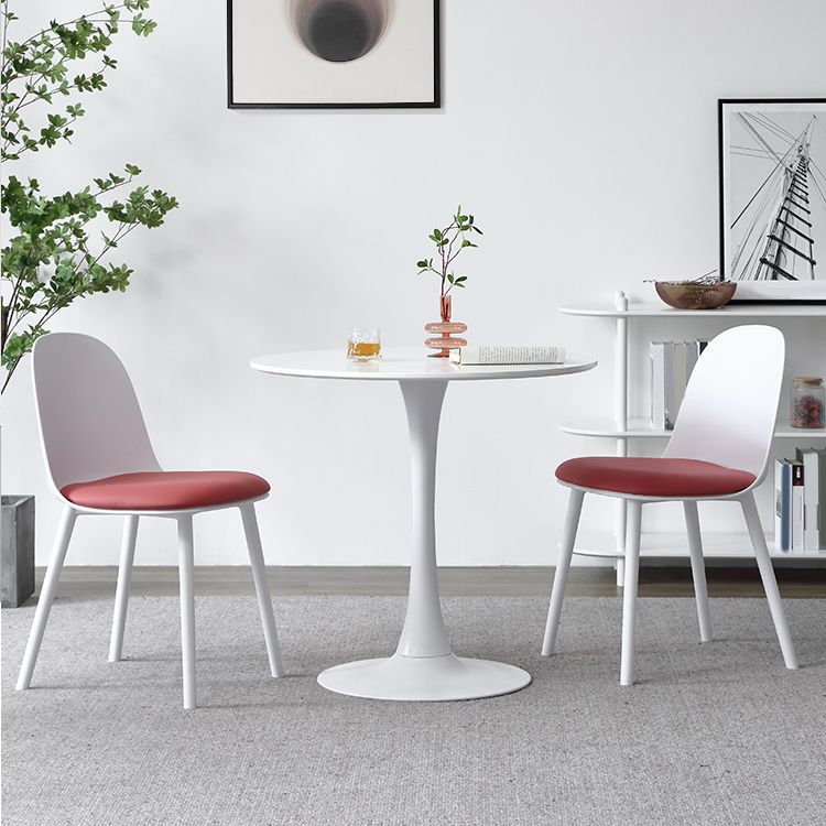 Minimalist Round Wood Dining Table with Tulip Style for 4 People