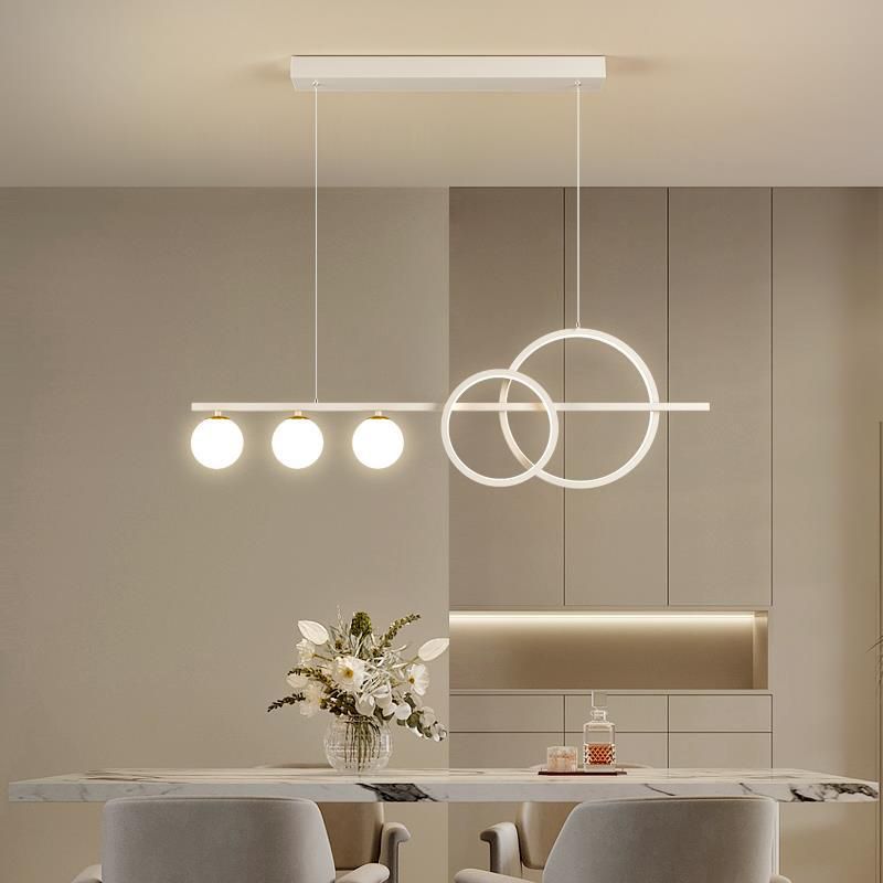 5/6-Light Modernism Black/White Island Lighting LED Ceiling Light for Dining Room