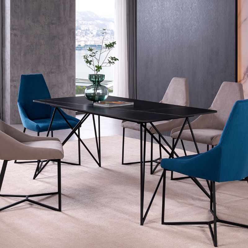 Stone Dining Site Table Industrial Style Rectangle Dining Table for Kitchen Home