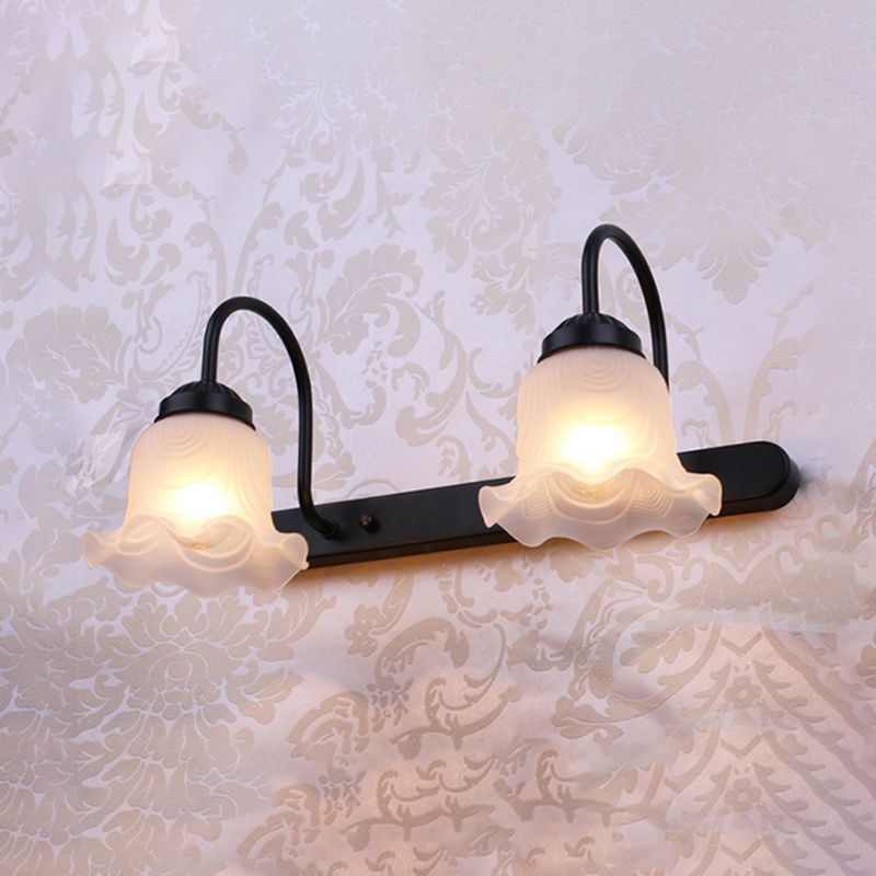 American Simple Makeup Mirror Lamp Glass Shade Mirror Light for Bathroom