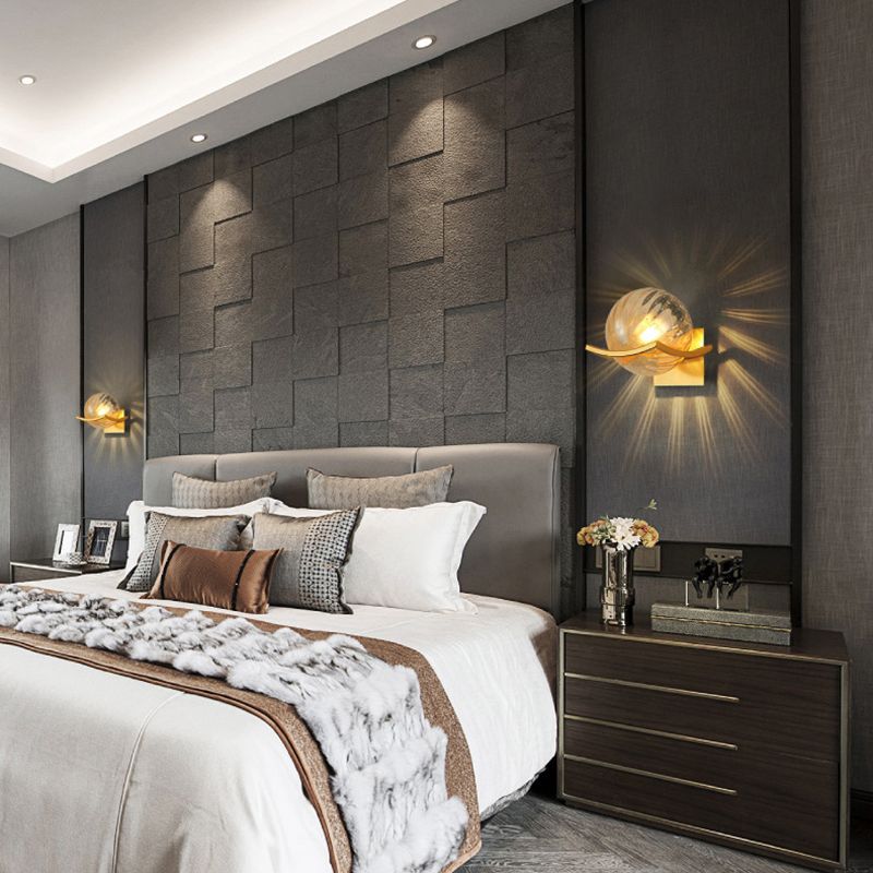 Lámparas de pared de bola de estilo modernas de vidrio 1 lámparas de pared ligeras