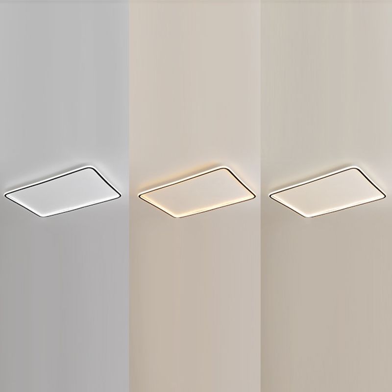 Rectangle Flush Mount Lighting Modern Style LED Metal Ceiling Light