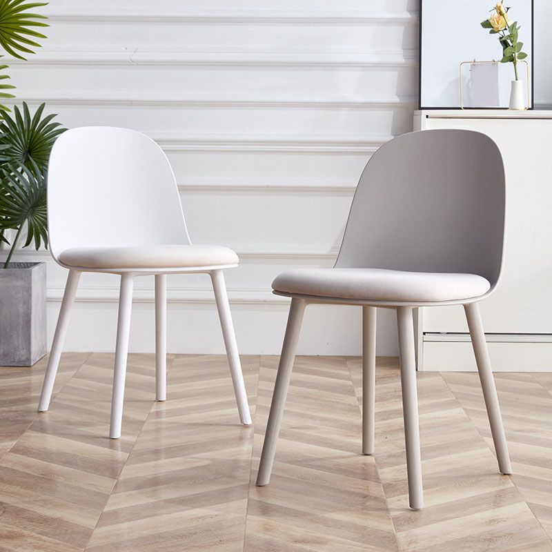 Hedendaagse stoel Dining Armloze zijstoelen met plastic benen voor keuken