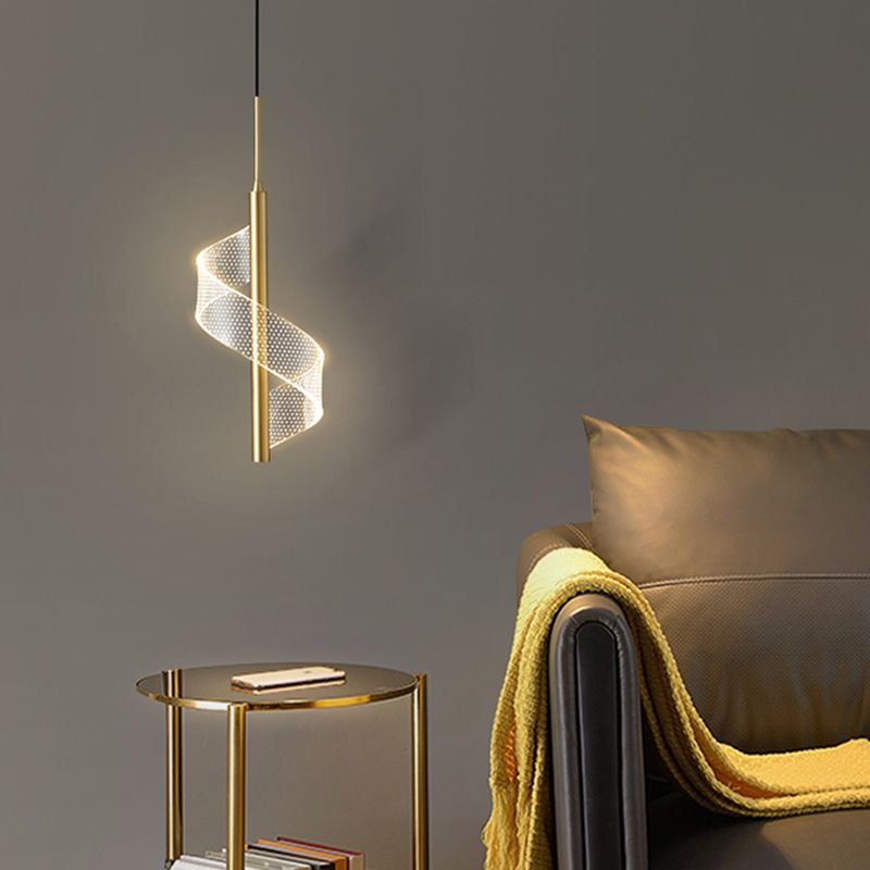 Linear Shape Metal Pendant Lights Contemporary Style Hanging Lamps
