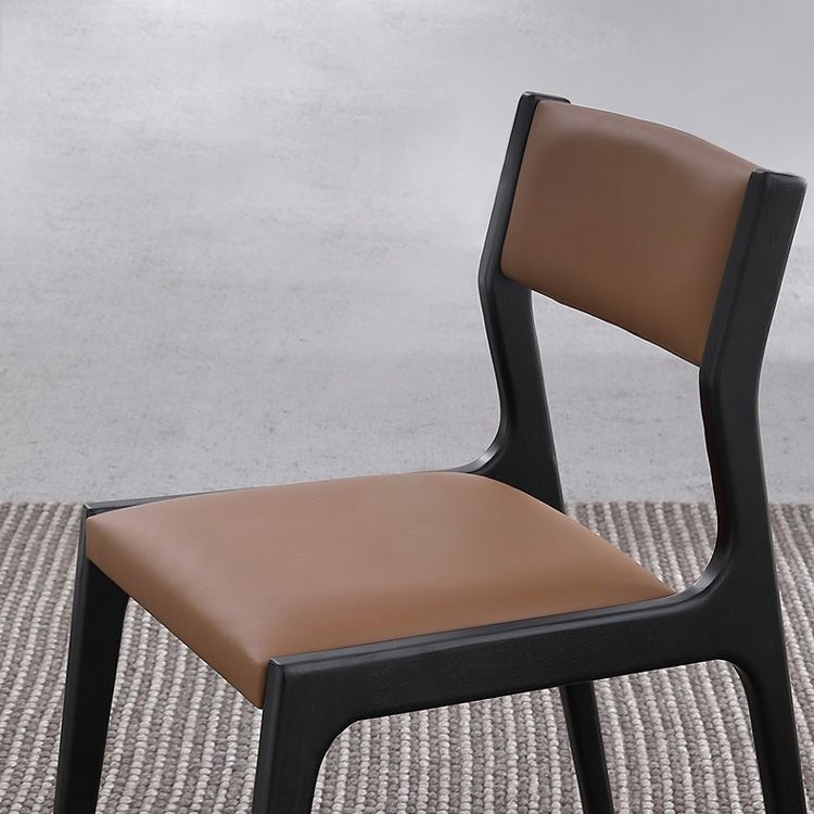 Silla de comedor de madera industrial, silla lateral de comedor con respaldo abierto sin brazos