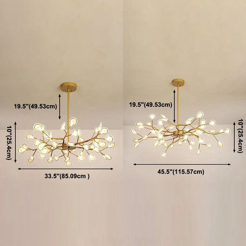 Multi-Light Firefly Decke Anhänger modernistischer Metallkronleuchter für Wohnzimmer