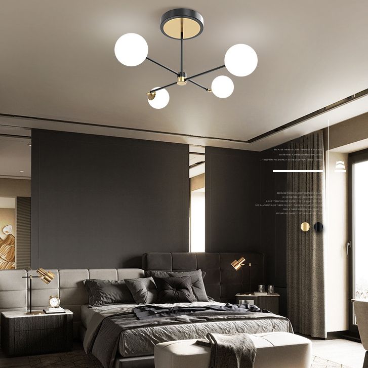 Sputnik Deckenleuchte Einfachheitstil Acryl -LED -Schlafzimmer Deckenleuchte in Schwarz