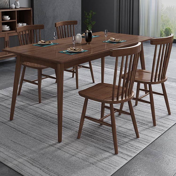 Industrial Kitchen Solid Wood Dining Table Rectangle Dining Table with 4 Legs