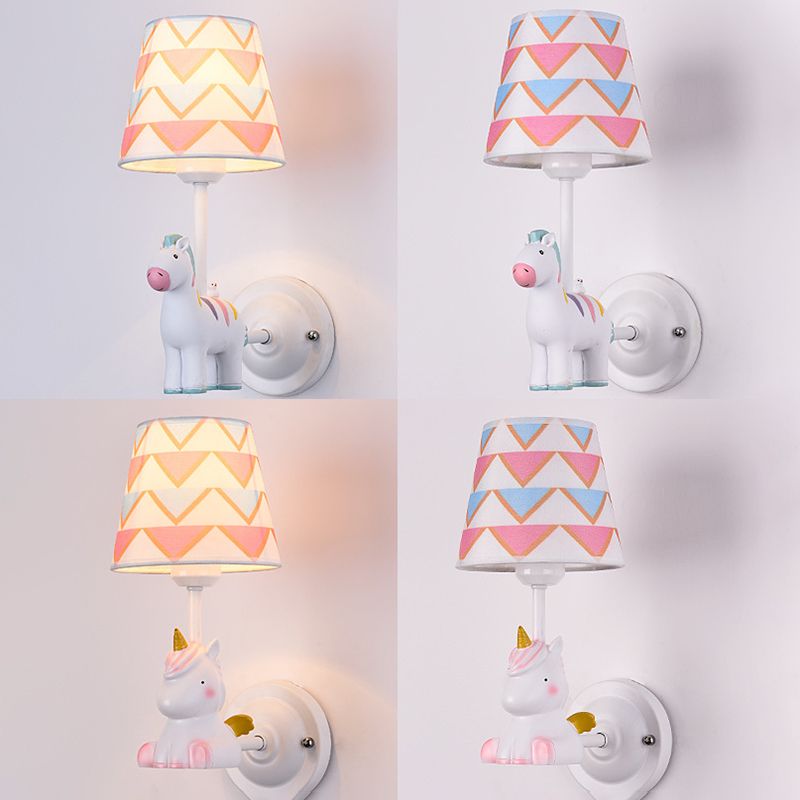 Dieren muur sconce verlichting nuchte st in stoffen stoffen stoffen kinderen slaapkamer muurverlichting armatuur