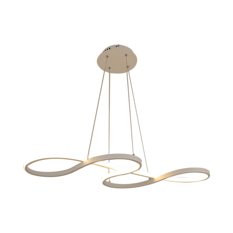 Lampada del lampadario a twining metallico Simplicità Black/White/Gold LED Apparecchiatura a sospensione in luce calda/bianca