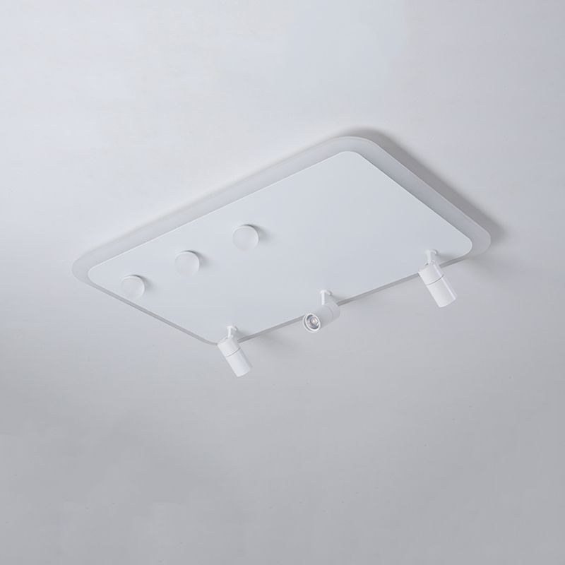 White Flush Mount Ceiling Light LED Ceiling Lamp Fixture with Spotlights for Bedroom