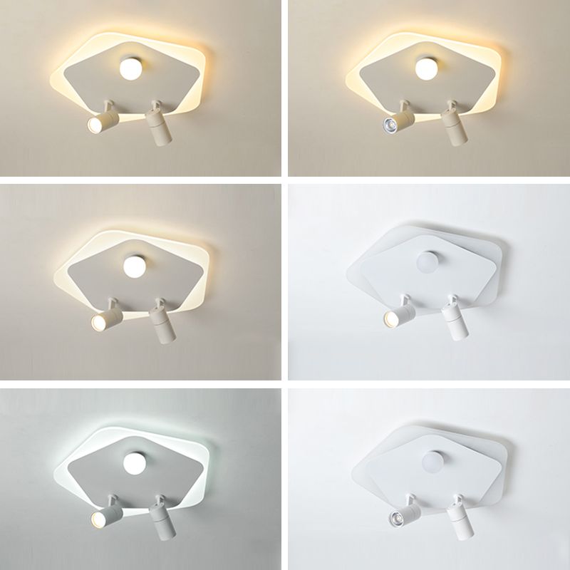 Lampe plate géométrique nouveau style moderne fer LED lampe plate avec 2 spots