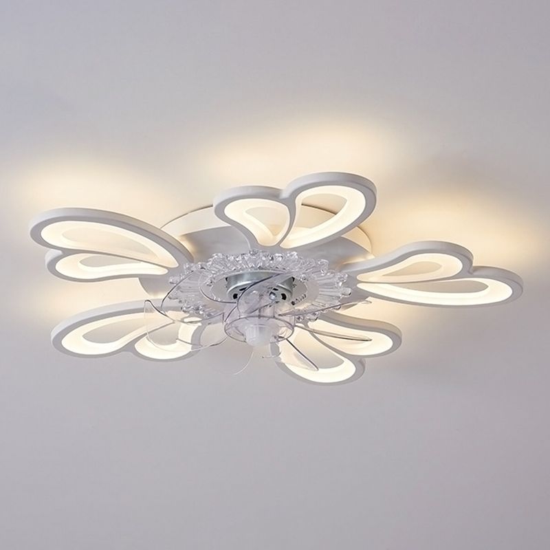 Multi Light Ceiling Fan Lighting Modern Style Metal Ceiling Fan Light for Dining Room