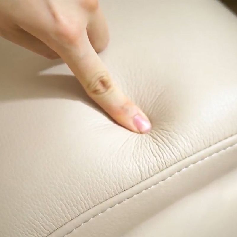 Pillow Top Arm Sectional Sofa 37.4"High Leather Cushion Back Sofa,Beige