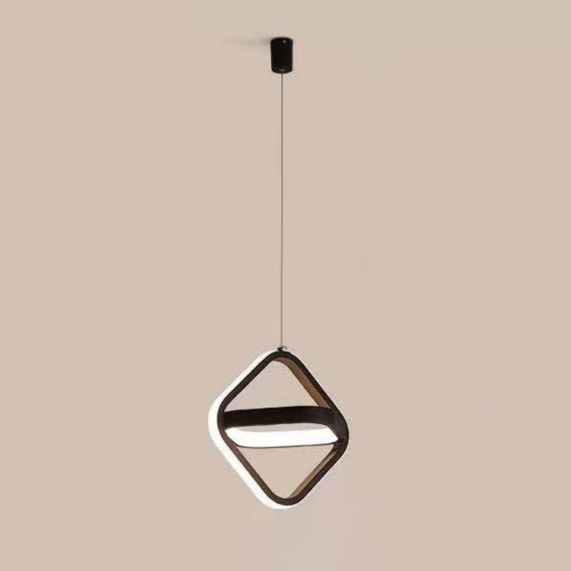 Geometrical Shape LED Pendant Lamp Modern Minimalist Metal Hanging Lamp for Living Room