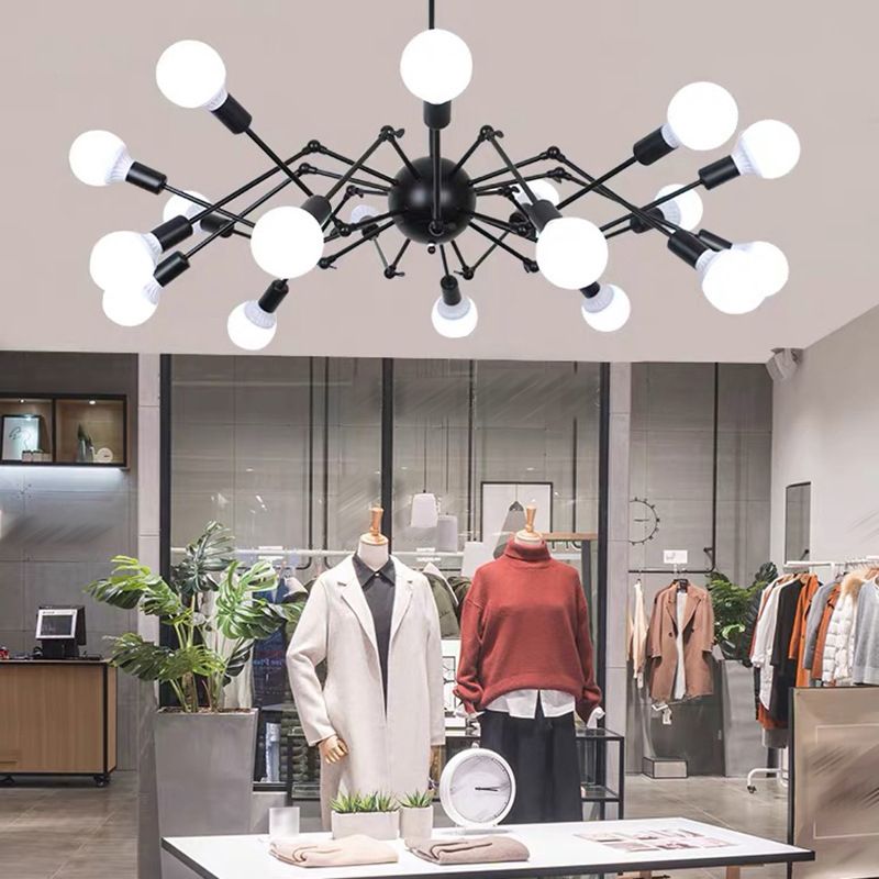 Spider Chandelier Lighting Fixtures Industrial Multi-Head Suspension Light for Living Room