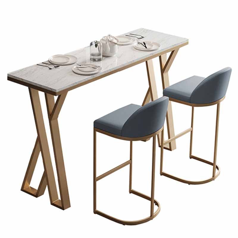 Modern Bar-height Table FauxMarble Top Bistro Pub Table for Patio Use