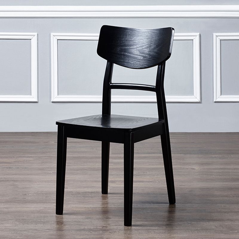 Black Modern Side Chair Solid Wood Dining Chair for Living Room