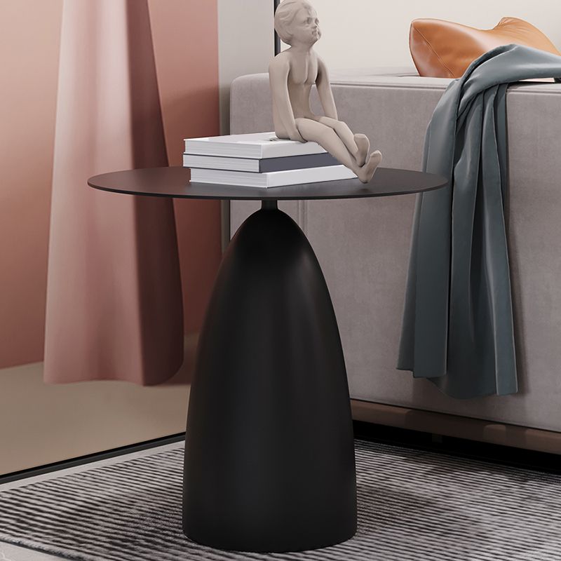 16.5"/17.7" Tall Mid-Century Round Top Side Table Metal Pedestal End Table