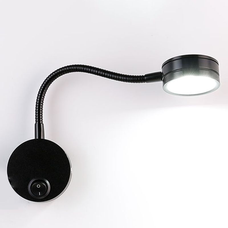 Iluminación de pared de cilindro de metal estilo contemporáneo 1 luces de lectura montadas en la pared ligera