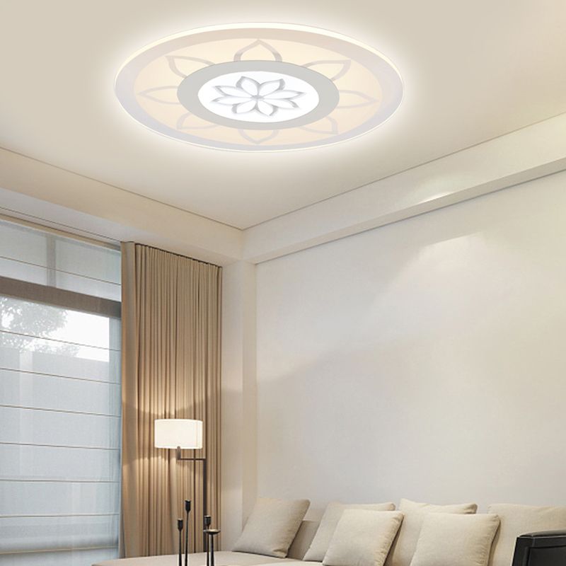 Blossom acryl inbouw hedendaagse LED witte plafondinbouwlamp in warm/wit, 8"/16,5" 20,5" breed