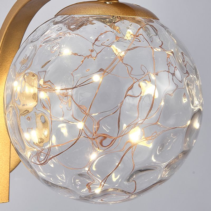 Modern Style Spherical Shape Wall Sconce Glass 1 Light Sconces for  Dining Room