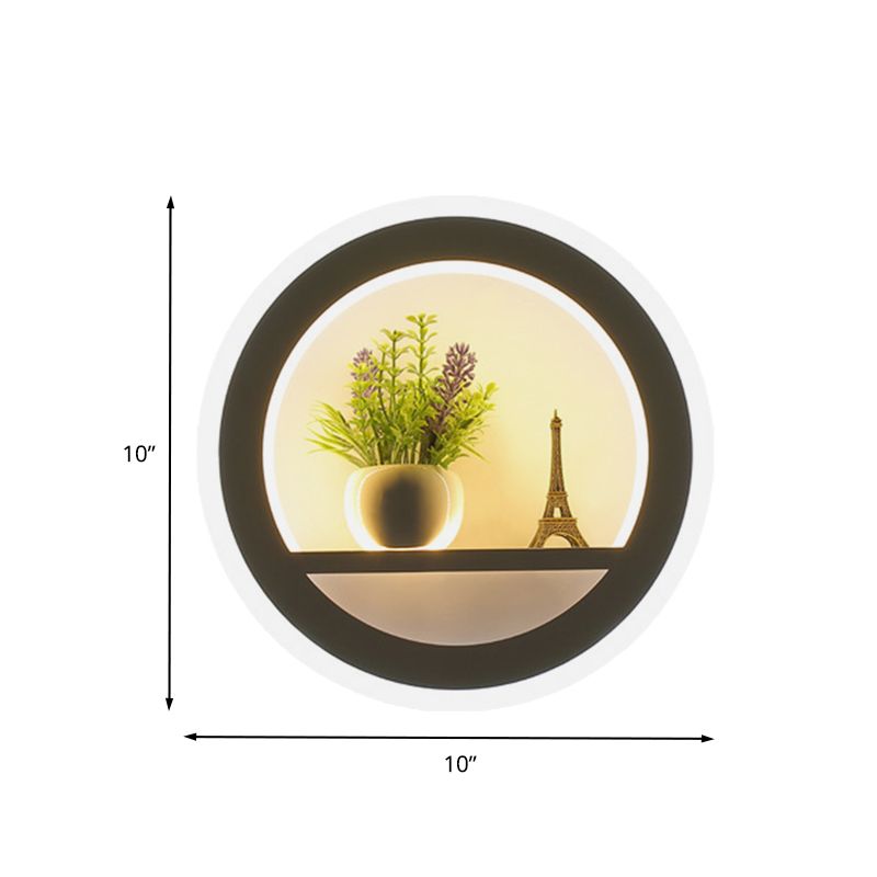 Metal White Sconce Wall Light Circular 1 Head LED Industrial Wall Lighting Fixture