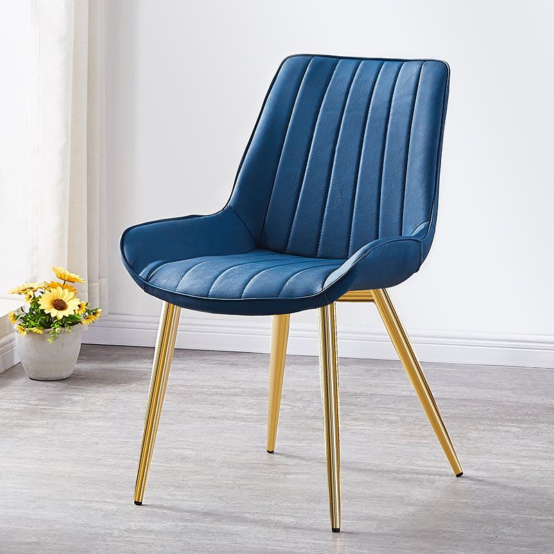 Sedia da pranzo in stile glam sedia wingback parsons sedia con 4 gambe in metallo per uso domestico
